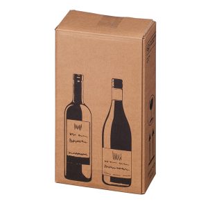 Scatola Wine Pack - 2 bottiglie - 20,4 x 10,8 x 36,8 cm - cartone doppia onda - avana - Bong Packaging - conf. 10 pezzi - immagine 1