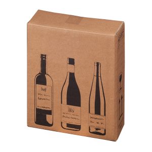 Scatola Wine Pack - 3 bottiglie - 30,5 x 10,8 x 36,8 cm - cartone doppia onda - avana - Bong Packaging - conf. 10 pezzi - immagine 1
