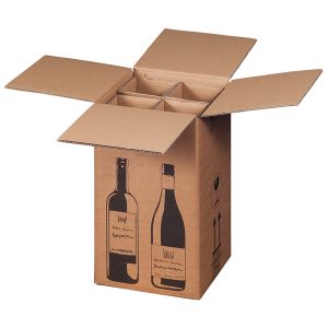 Scatola Wine Pack - 4 bottiglie - 21,2 x 20,4 x 36,8 cm - cartone doppia onda - avana - Bong Packaging - conf. 10 pezzi - immagine 2