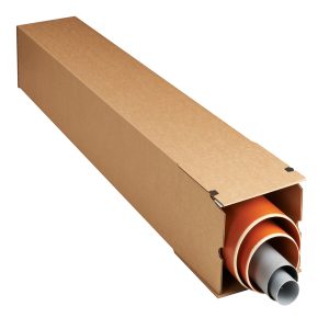 Scatola a tubo Square Box - chiusura strip - 10,5 x 10,5 x 71,5 cm - cartone microonda - avana - Bong Packaging - conf. 10 pezzi - immagine 1
