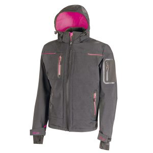 Giacca Softshell donna Space Lady - taglia XL - grigio/fucsia - U-power - immagine 1