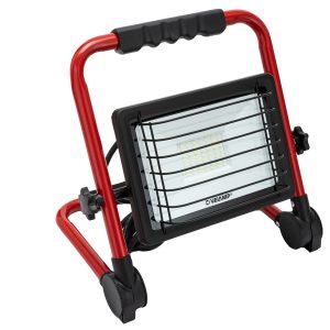 Proiettore da cantiere Waingro - con staffa, cavo 3 m e griglia - 50 W - rosso - Velamp - immagine 1