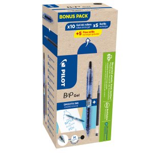 Roller gel B2P Ecoball BeGreen - punta 0,7 mm - 10 refill B2P inclusi - nero - Pilot - conf. 20 pezzi - immagine 1