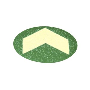 Bollo con freccia fotoluminescente adesiva - diametro 6 cm - giallo/verde - immagine 1