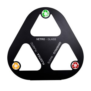 Contenitore - con 3 portasacco da 25 L - metallo verniciato - nero - Laminart - immagine 2