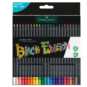 Matite colorate triangolare Black Edition - colori assortiti - Faber-Castell - conf.24 pezzi - immagine 1
