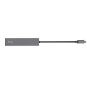 Hub USB-C veloce e lettore di schede - 3 porte - argento - Trust - immagine 3