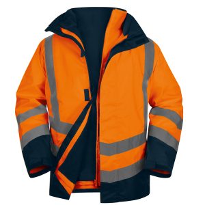 Parka 5 in 1 Optimum 3 alta visibilità - taglia M - arancio fluo - Deltaplus - immagine 1
