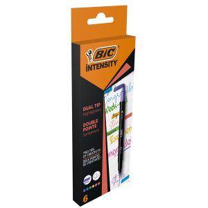 Evidenziatori dual tip Intensity - colori assortiti - Bic - conf. 6 pezzi - immagine 1