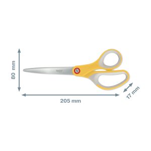 Forbici Cosy - 205 mm - acciaio - giallo - Leitz - immagine 2