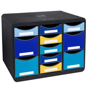 Cassettiera Store-Box Multi Bee Blue - 11 cassetti - nero/multicolore - Exacompta - immagine 1