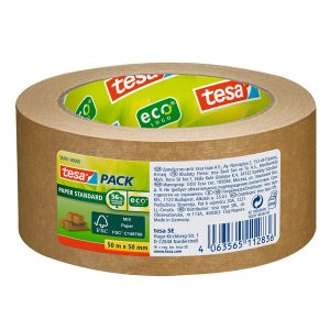 Nastro adesivo Tesapack Eco - paper standard ecoLogo - 50 m x 5 cm - avana - Tesa - immagine 1