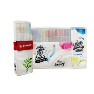 Pennarelli Pen 68 Brush - colori assortiti - Stabilo - rotolo 18 pezzi - immagine 1