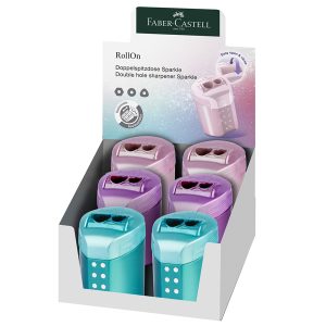 Temperamatite RollOn Sparkle - con serbatoio - 2 fori - colori assortiti - Faber Castell - immagine 1