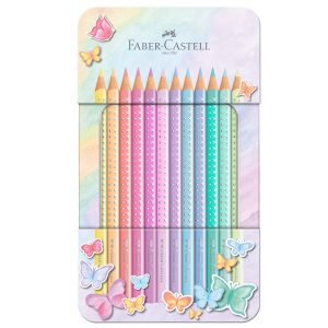 Astuccio matite colorate Sparkle Pastel - colori assortiti - Faber Castell - conf. 12 pezzi - immagine 1