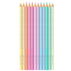 Astuccio matite colorate Sparkle Pastel - colori assortiti - Faber Castell - conf. 12 pezzi - immagine 2