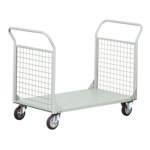 Carrello da lavoro - 2 sponde rete - 300 kg - grigio - Tecnotelai - immagine 1