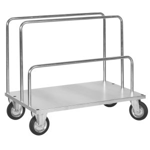 Carrello a pianale - per carichi lunghi - con 2 barre alte e 1 bassa - 120 x 80 x 64-104 cm - zincato - Tecnotelai - immagine 1