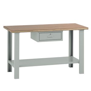 Banco da lavoro - con cassetto - 150 x 75 x 90 cm - grigio/legno - Tecnotelai - immagine 1