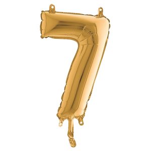 Palloncino - numero 7 - H 36 cm - mylar - oro - Big party - immagine 1