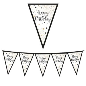 Festone bandiere Happy Birthday - 3 m - Big Party - immagine 1