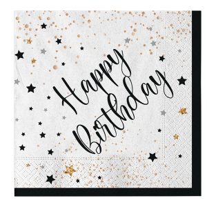 Tovagliolo Happy Birthday - 33 x 33 cm - carta - Big Party - conf. 20 pezzi - immagine 1