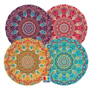 Piatto Mandala - diametro 25 cm - carta - Big Party - conf. 8 pezzi - immagine 1