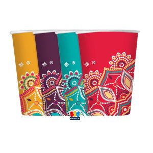 Bicchiere Mandala - 200 ml - carta - Big Party - conf. 8 pezzi - immagine 1