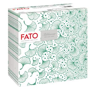 Tovagliolo linea AirLaid - carta - 40 x 40 cm - biloba/verde foresta - Fato - conf. 50 pezzi - immagine 1