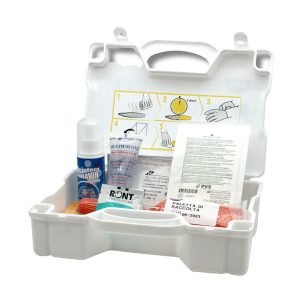 Valigetta per assorbimento liquidi biologici - con polvere addensante - 28,5 x 21 x 8,7 cm- bianco -PVS - immagine 1