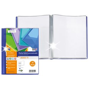 Portalistino personalizzabile Asso TI - 15 x 21 cm - 40 buste - blu - Sei Rota - immagine 1