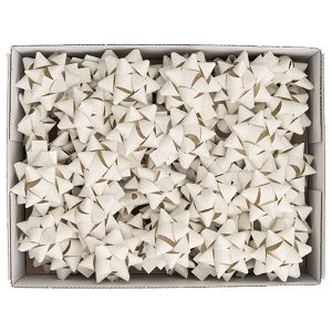 Stelle di nastro carta erba - 15 mm x diam. 6,5 cm - avorio - Brizzolari - conf. 50 pezzi - immagine 1