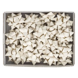 Stelle di nastro carta erba - 20 mm x diam. 9 cm - avorio - Brizzolari - conf. 36 pezzi - immagine 1