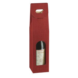 Scatola - 1 bottiglia - 9 x 9 x 38,5 cm - cartone seta - bordeaux - Scotton - immagine 1