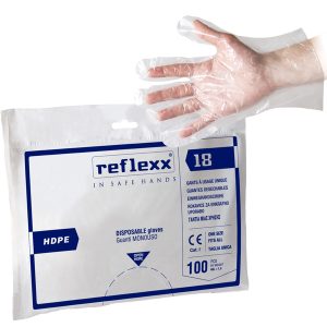 Guanti HDPE R18 - taglia unica - trasparente - Reflexx - conf. 100 pezzi - immagine 1