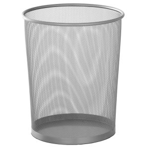 Cestino gettacarte - tondo - metallo traforato - grigio argento - Perfetto - immagine 1