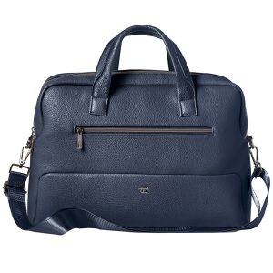 Borsa Gate Trended - con manici - 41 x 30 x 15 cm - ecopelle - blu - InTempo - immagine 1