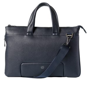 Borsa espandibile Gate Trended - con manici - 41 x 30 x 7 cm - ecopelle - blu - InTempo - immagine 1