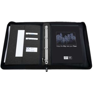 Portablocco Flap - con manici - tessuto - nero - A4 - City Time - immagine 2