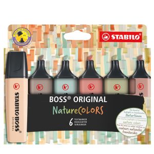 Evidenziatori Stabilo Boss NatureColors - tratto 2 + 5 mm - colori assortiti - Stabilo - astuccio 6 pezzi - immagine 1