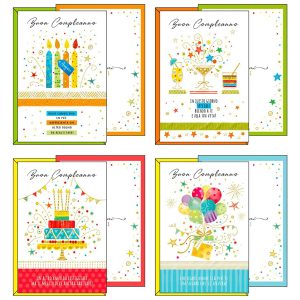 Biglietto Buon Compleanno - 4 soggetti assortiti - Kartos - immagine 1