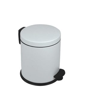 Pattumiera a pedale New Bin Basic - 5 L - metallo verniciato - bianco - Medial International - immagine 1