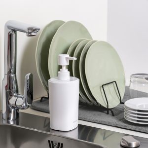 Dispenser sapone liquido Pronto Bagno - diametro 8 cm - 450 ml - PPL - bianco - Perfetto - immagine 3