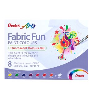 Colore in tubetto per tessuto Fabric Fun - colori fluo assortiti - Pentel - conf. 8 pezzi - immagine 1