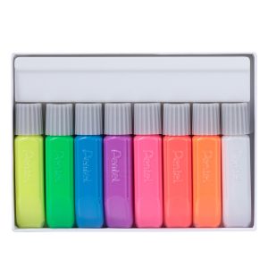 Colore in tubetto per tessuto Fabric Fun - colori fluo assortiti - Pentel - conf. 8 pezzi - immagine 2