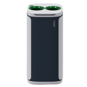 Cestino gettacarte Wastee - per raccolta differenziata - 60 L - Verde/vetro - Kobra - immagine 1