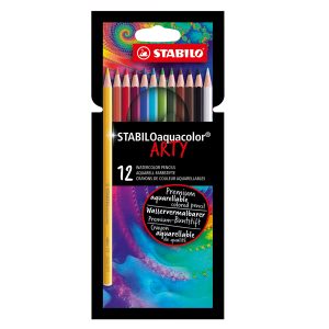 Pastello Arty Aquacolor - colori assortiti - Stabilo - astuccio 12 pezzi - immagine 1