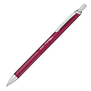 Penna roller EnerGel Metal Slim - punta 0,7 mm - fusto rosso - Pentel - immagine 1