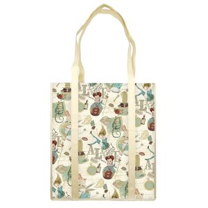 Shopper con manici - fantasia Alice - 35 x 40 x 8 cm - carta lavabile 100 gr - Kartos - immagine 1