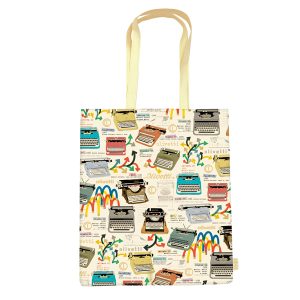 Shopper con manici - fantasia Olivetti - 35 x 40 x 8 cm - carta lavabile 100 gr - Kartos - immagine 1